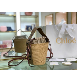 끌로에 라탄 우디 바스켓백