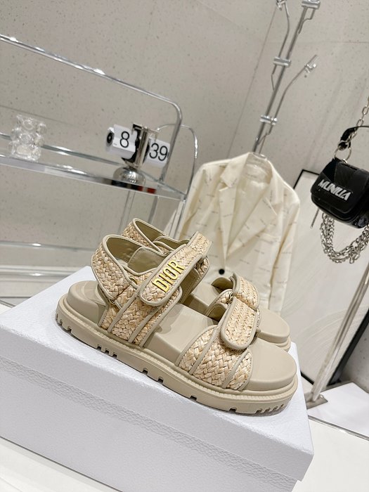 디올 cd 라피아 액트 샌들