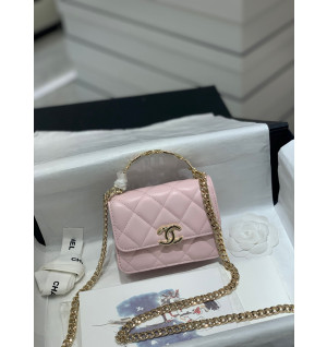 샤넬 22SS 탑핸들 코코 레터링 체인백 캐비어스킨