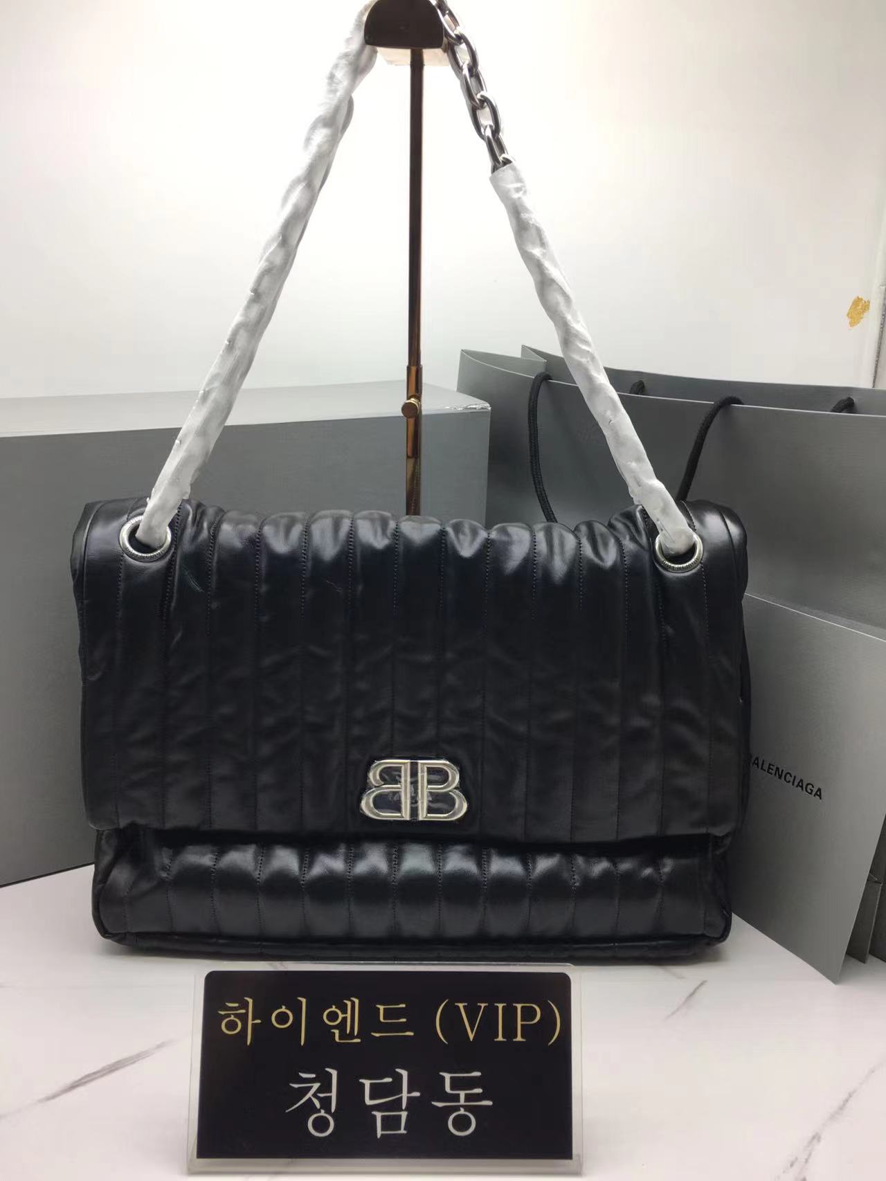 발렌시아가 BLCG BB 모나코 라지 퀼트 체인백