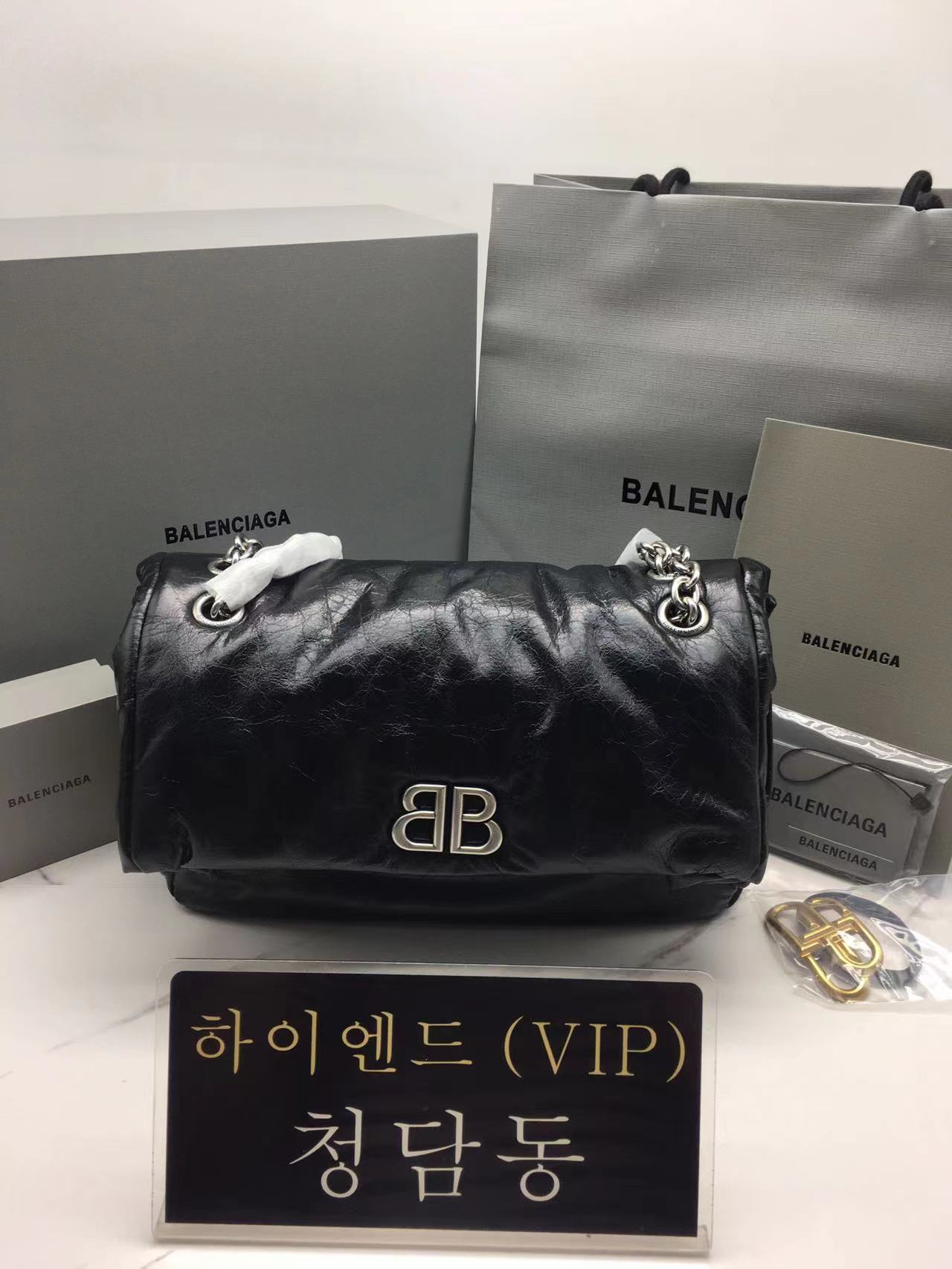 발렌시아가 BLCG BB 모나코 스몰 체인백 블랙