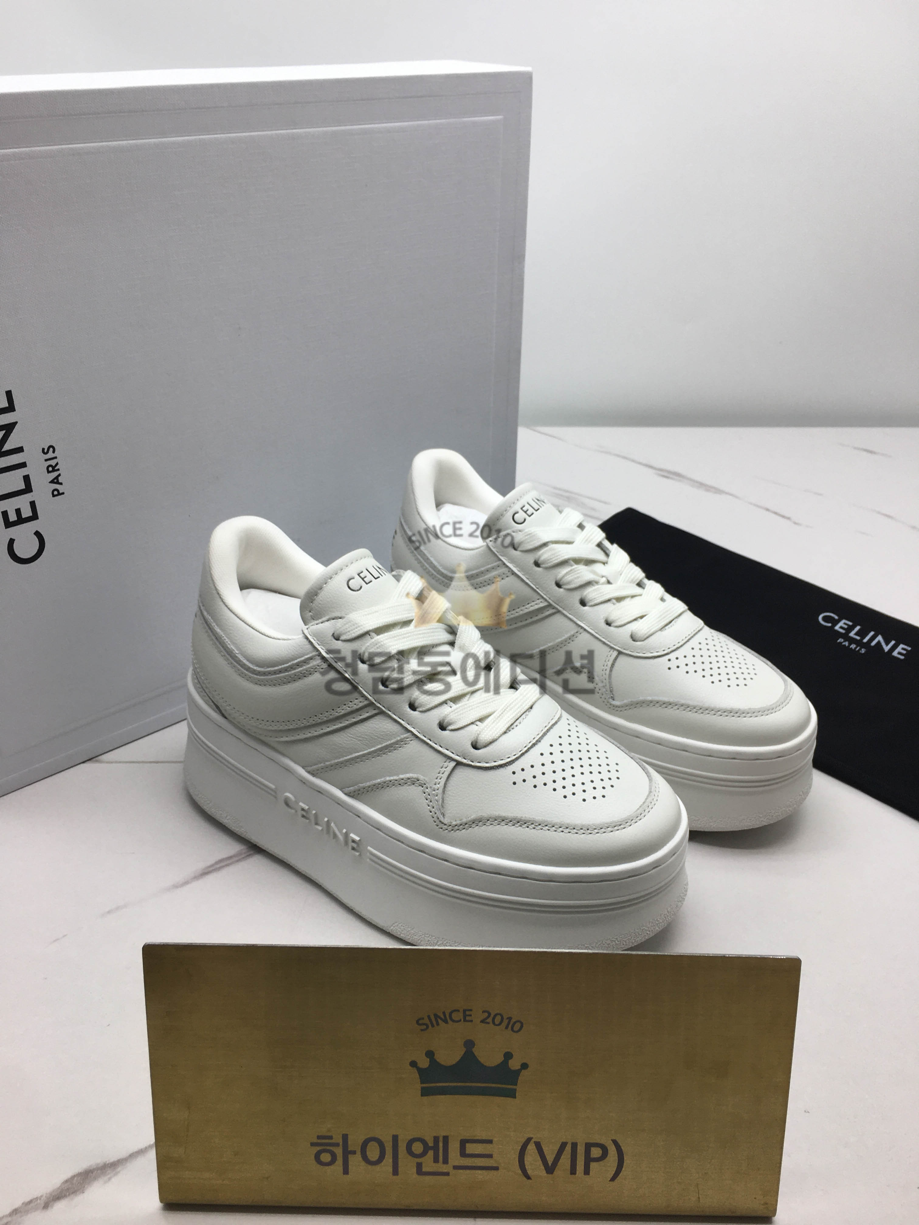 셀린느 웨지 아웃솔 블록 스니커즈