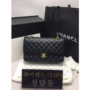 샤넬 작은캐비어 클래식 백 미디움 (버클 금장)