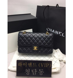 샤넬 작은캐비어 클래식 백 미디움 (버클 금장)