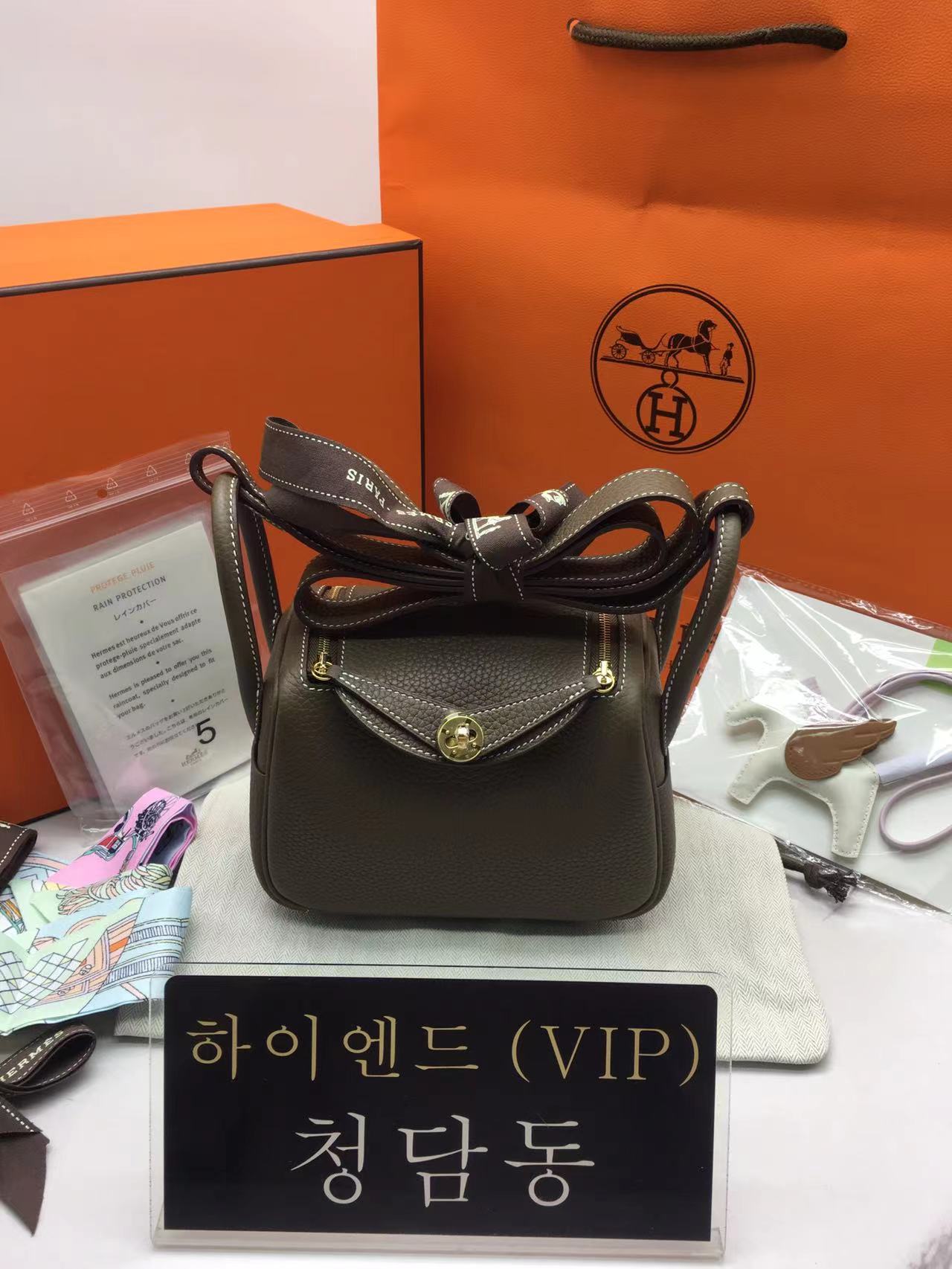 에르메스 미니 린디 올수공 (컬러 에토프/금장)