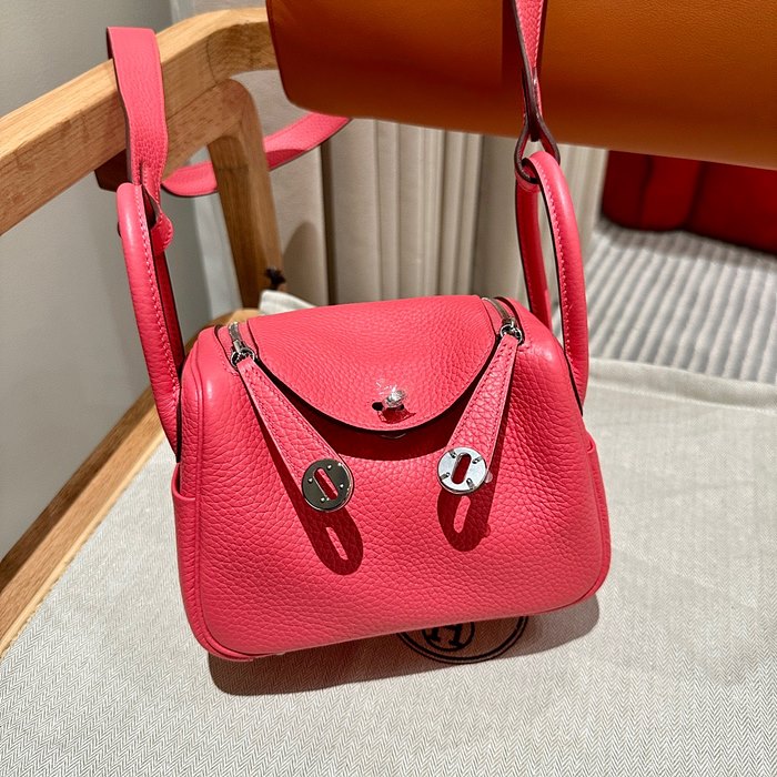 에르메스 미니 린디 올수공 (컬러 로즈 아잘레)