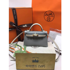 에르메스 미니 켈리2 올수공 EPSOM (컬러 블루글라시에)