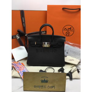 에르메스 벌킨25 (컬러 에벤) (버클 은장)