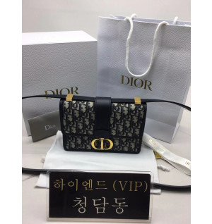 디올 몽테인 30 스몰 백 블루 오블리크 자카드