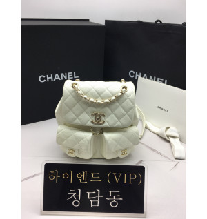샤넬 22P 듀마 투포켓 백팩 미디움 카프스킨 캐비어 (하이엔드급)