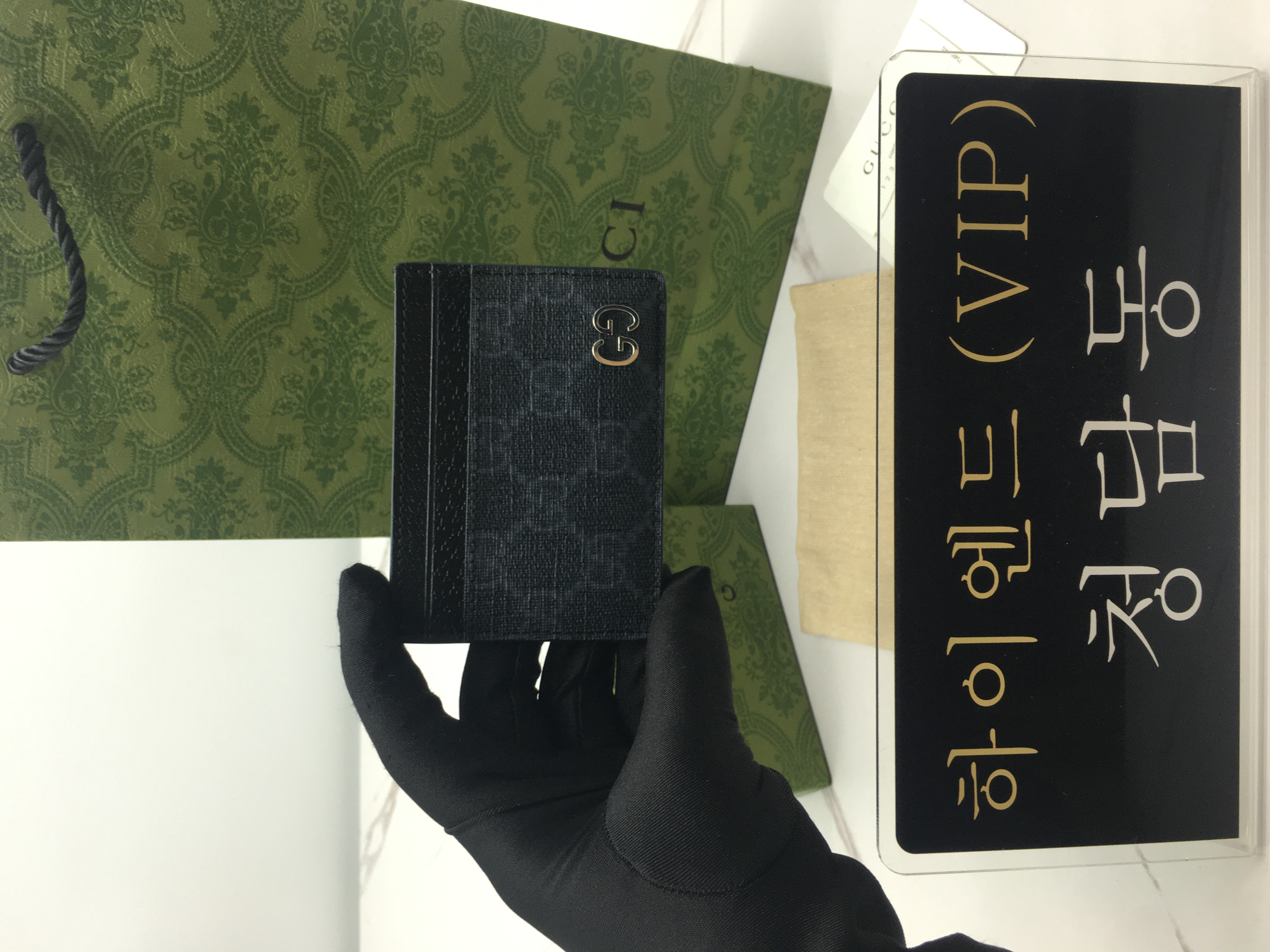 구찌 디테일 카드 케이스 768248 (컬러 블랙은장)