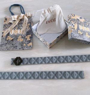 디올 CD 로고 다이아몬드 패턴 hit the road 벨트 4cm