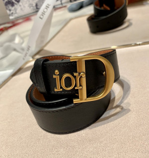 디올 로고 레더 벨트 3cm