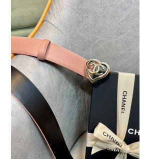 샤넬 하트 cc로고 레더 벨트 3cm