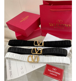발렌티노 로고 가라바니 주름 벨트 (3COLOR)