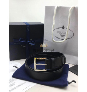 프라다 레더 벨트 3.5cm 은장 (upgrade ver.)