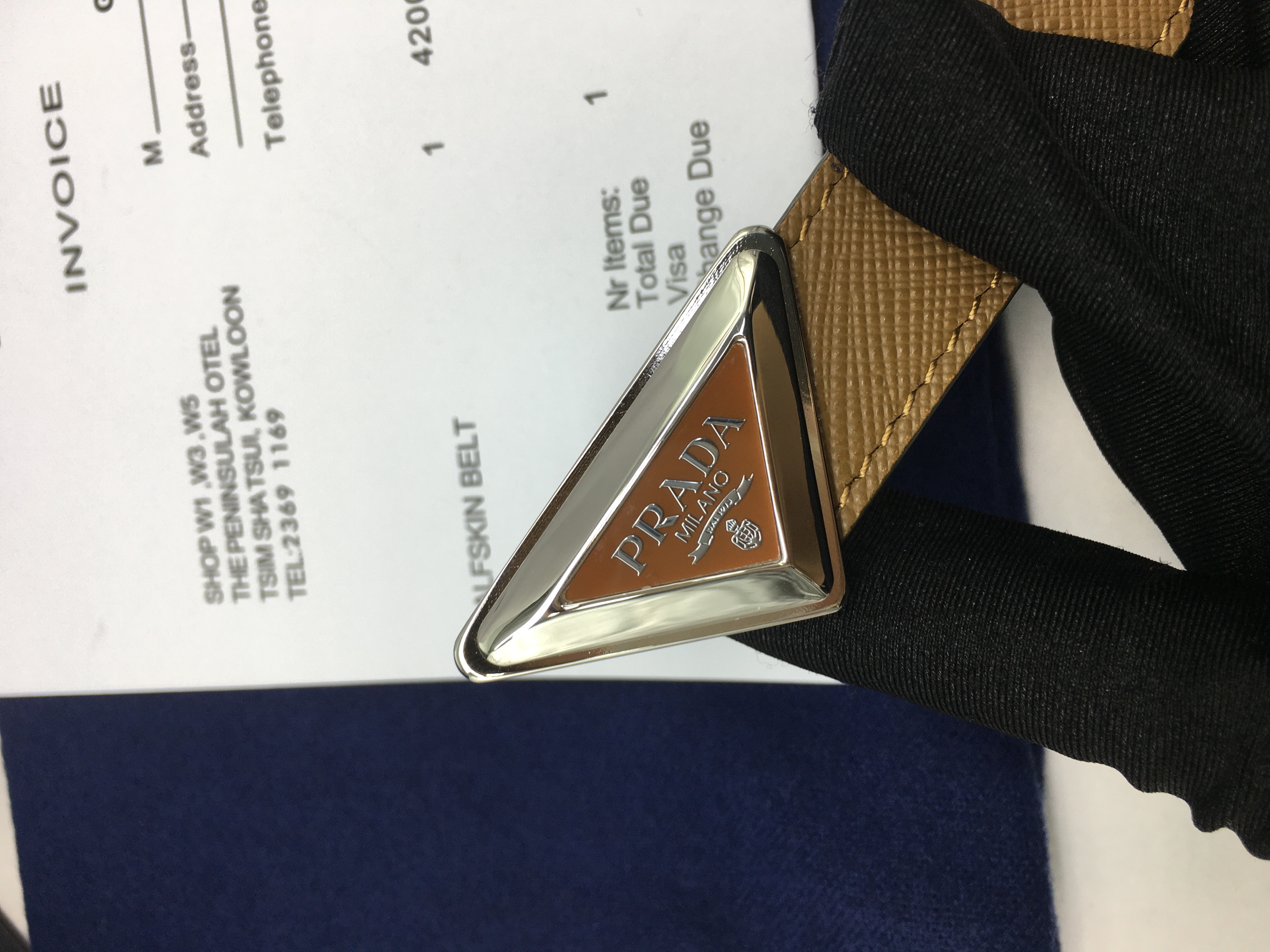 프라다 사피아노 트라이앵글 로고 벨트 2cm은장 (upgrade ver.)