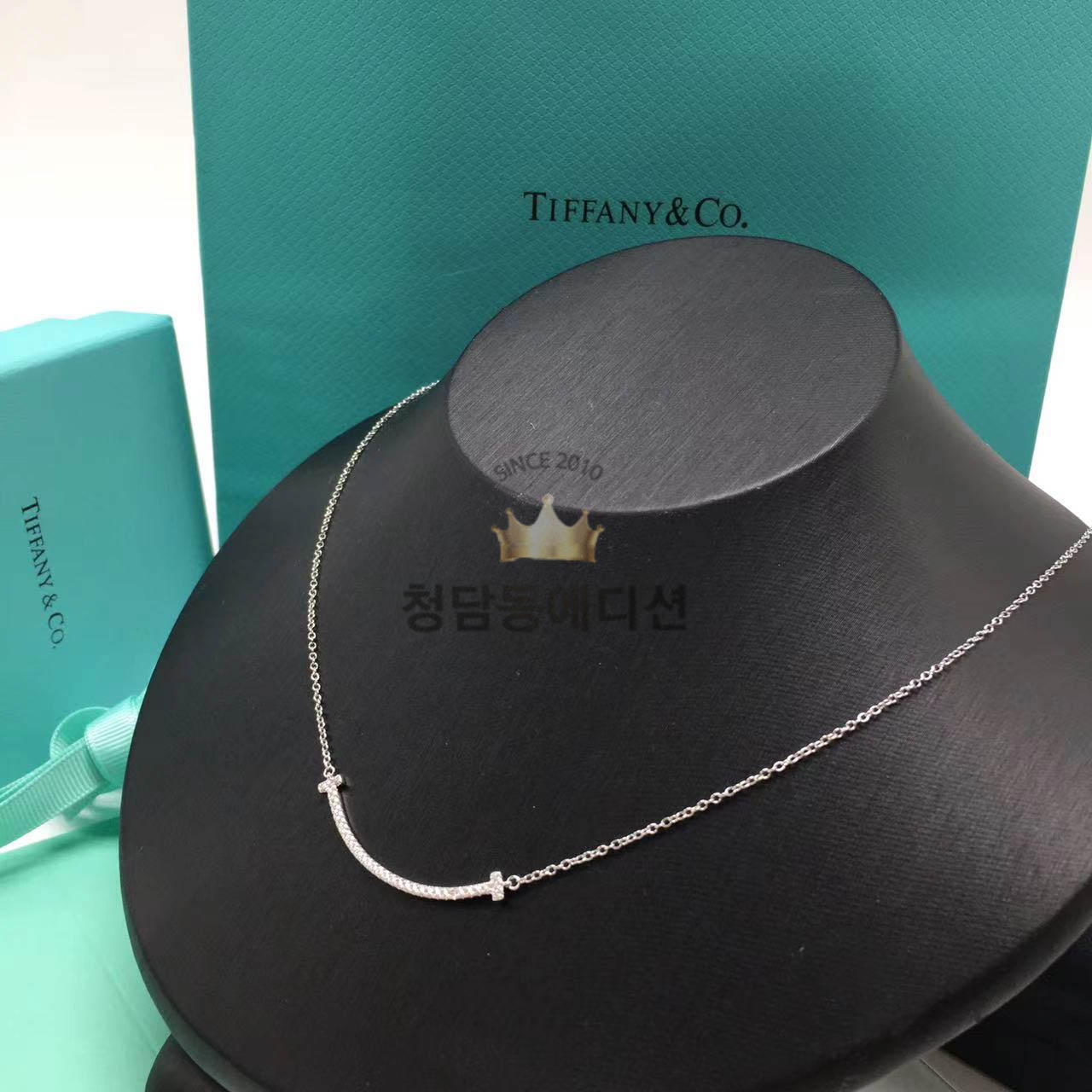 티파니 스마일 목걸이 (3.6CM) (V-gold소재) (컬러 로즈골드, 화이트골드)