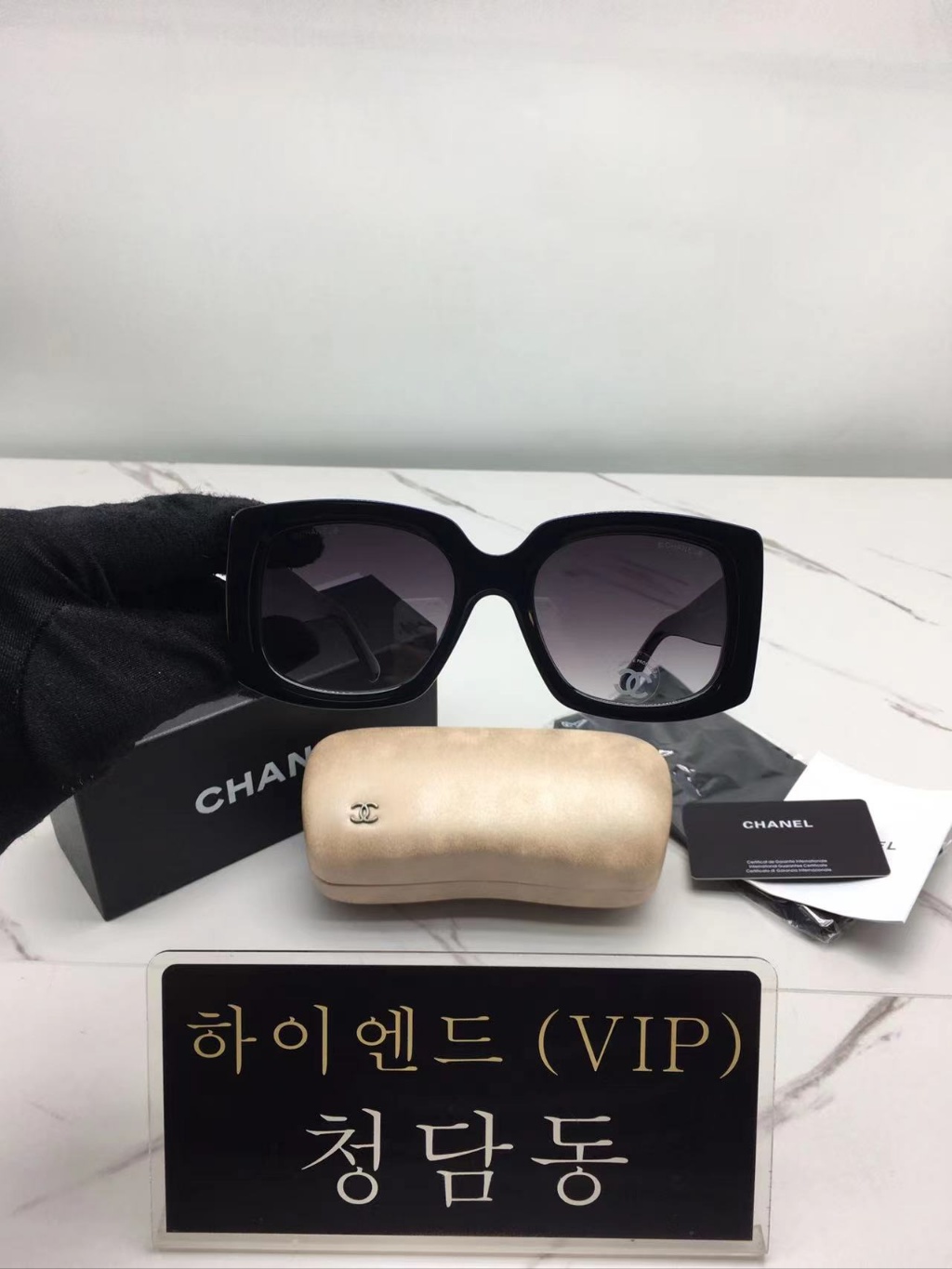 샤넬 CC로고 렉탱글 선글라스