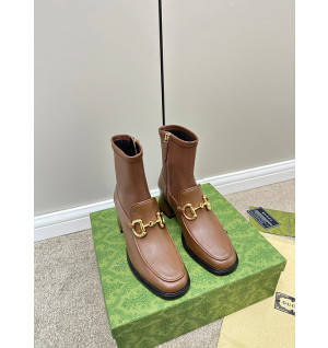 구찌 23ss 홀스빗 스트레치 라운드 토 레더 앵클부츠 (굽 5cm)