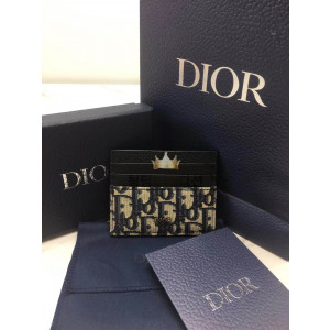 디올 오블리크 카드 홀더 (컬러 네이비)