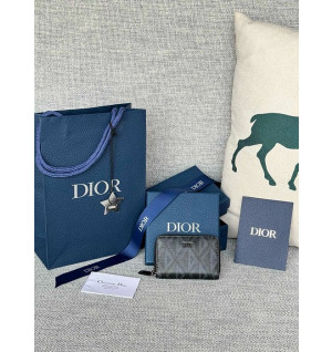 디올 지퍼 카드지갑 (컬러 블랙)