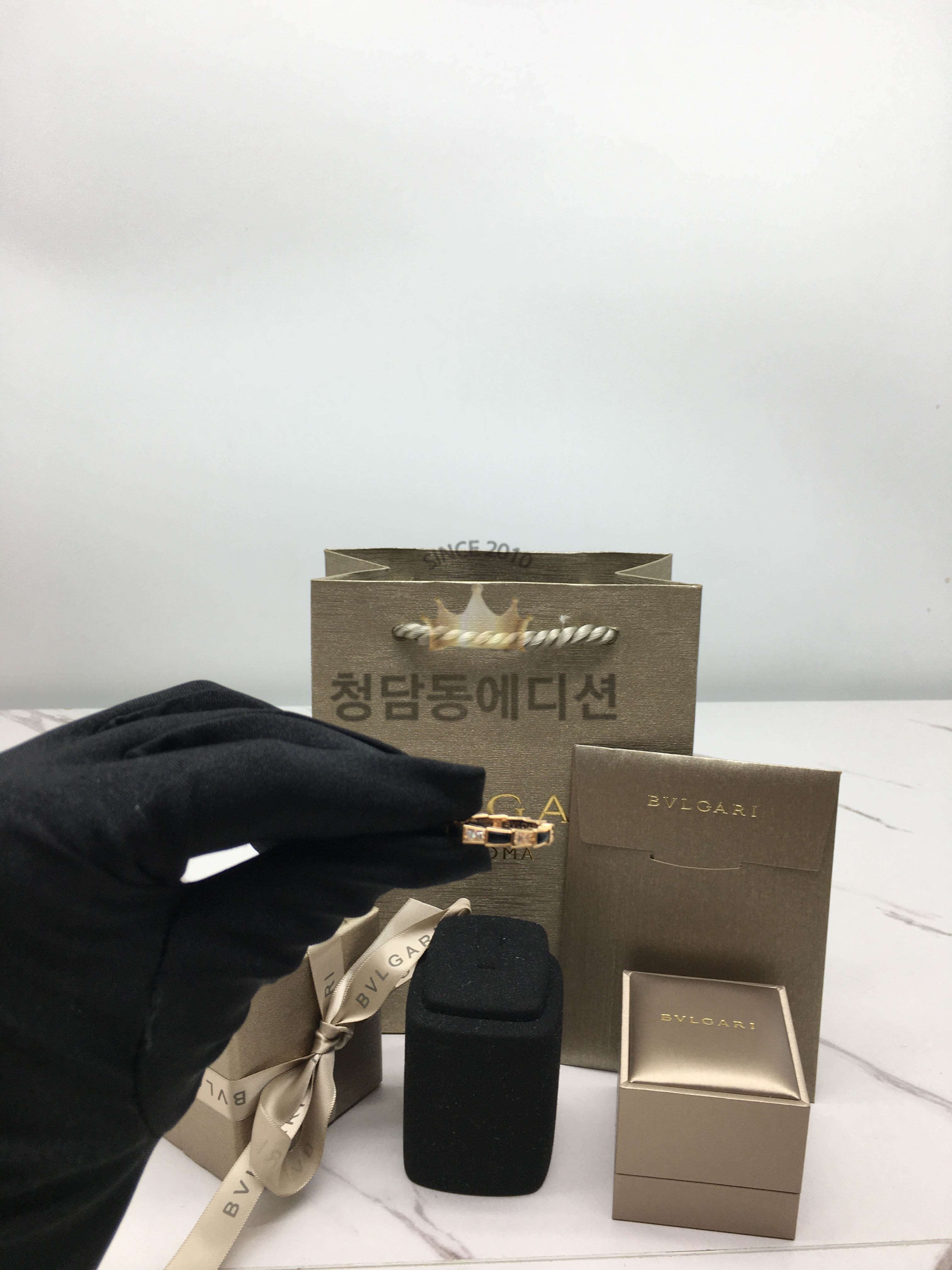 불가리 세르펜티 바이퍼 반지 (컬러 로즈골드, 화이트골드)