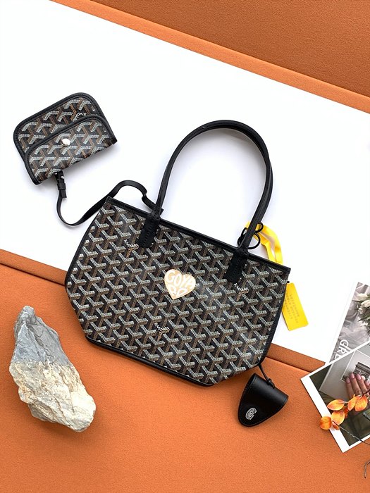 고야드 마카쥬 미니 앙주 (씰링 클립 포함) (컬러 블랙(베이지하트))