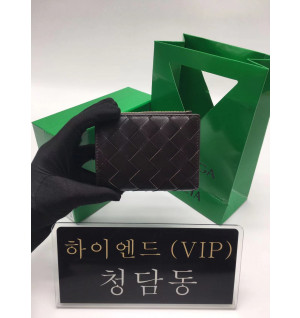 보테가 베네타 스몰 인트레치아토 폴더형 지퍼 지갑 742330