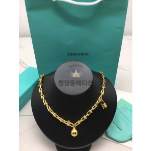 티파니 하드웨어 목걸이 (컬러 옐로우골드)