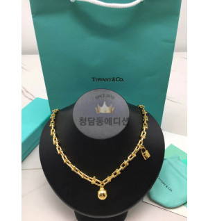 티파니 하드웨어 목걸이 (컬러 옐로우골드)