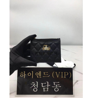 샤넬 클래식 캐비어 지퍼 카드홀더 (컬러 블랙)