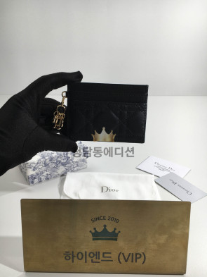 디올 레이디 디올 5-슬롯 카드홀더 (컬러 블랙)