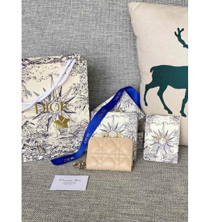 디올 레이디 디올 보야주 지퍼지갑 (컬러 베이지)