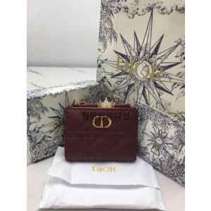 디올 카로 달리아 지갑 (컬러 버건디레드)