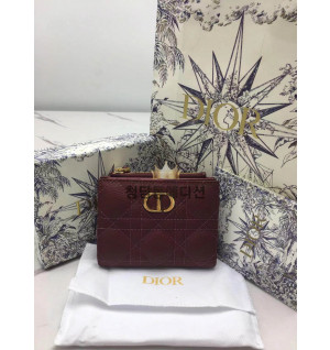 디올 카로 달리아 지갑 (컬러 버건디레드)