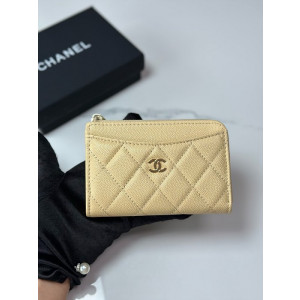 샤넬 클래식 CC로고 지퍼 카드홀더 (컬러 베이지)