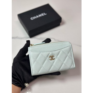 샤넬 클래식 CC로고 지퍼 카드홀더 (컬러 스카이블루)