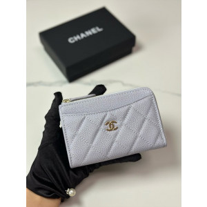 샤넬 클래식 CC로고 지퍼 카드홀더 (컬러 퍼플)