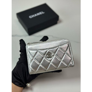 샤넬 클래식 CC로고 지퍼 카드홀더 (컬러 메탈릭실버)