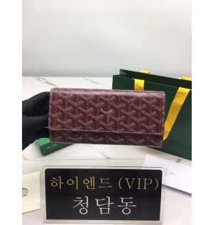 고야드 바렌 플랩 장지갑 (스트랩.ver) (컬러 퍼플버건디)