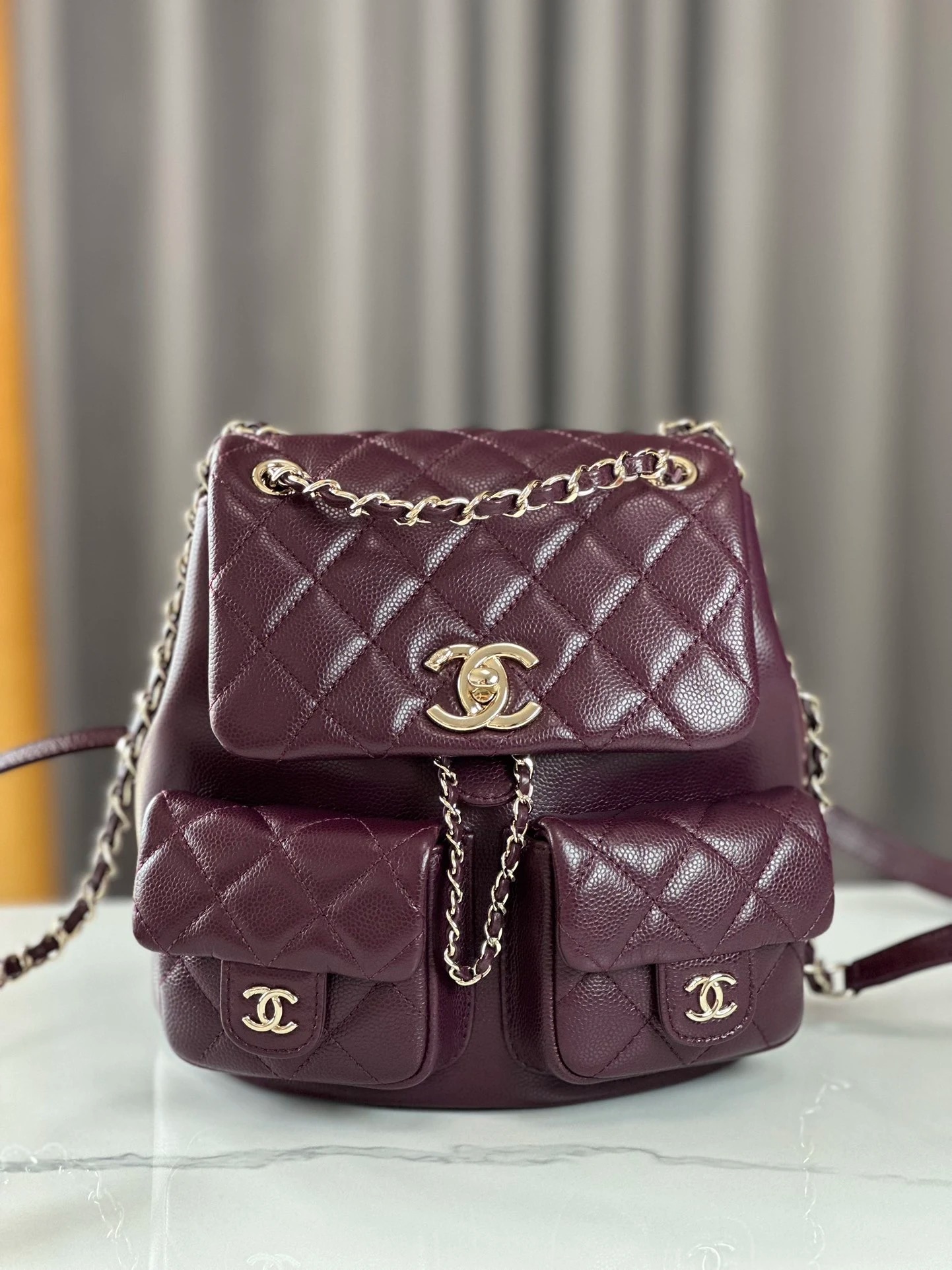 샤넬 듀마 투포켓 백팩 카프스킨 캐비어 (2size) (하이엔드급)