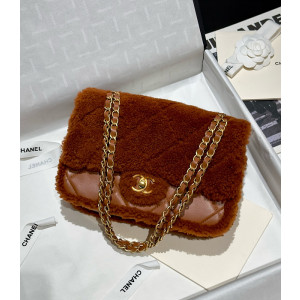 샤넬 램스킨 시어링 플랩백 AS5149
