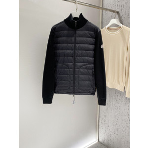 몽클레어 로고 패치 트리콧 하이넥 패딩 집업 (김현우 니트패딩) (남녀공용)