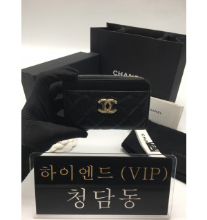 샤넬 24B CC로고 지퍼 카드홀더