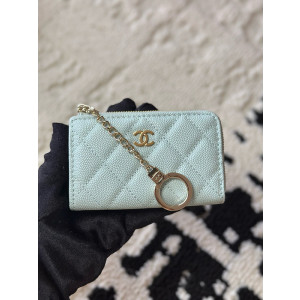 샤넬 클래식 캐비어 CC로고 키링 지퍼 카드지갑