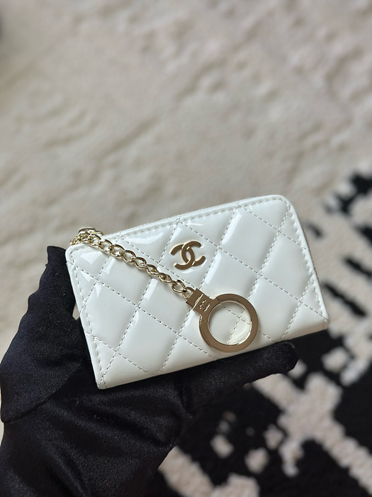 샤넬 클래식 페이던트 CC로고 키링 지퍼 카드지갑