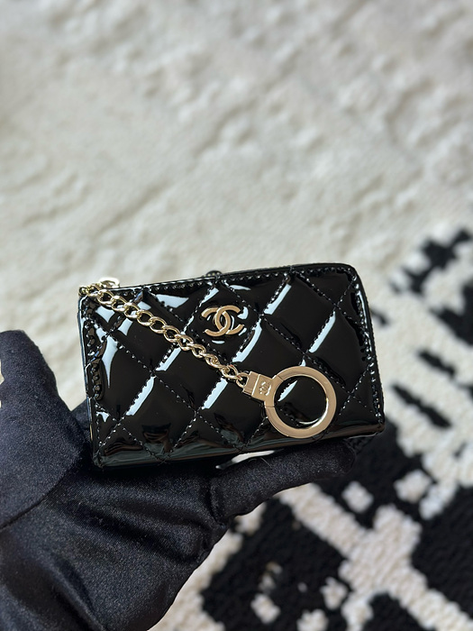 샤넬 클래식 페이던트 CC로고 키링 지퍼 카드지갑