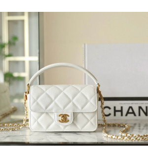 샤넬 24K 핸들 장식의 미니 플랩백