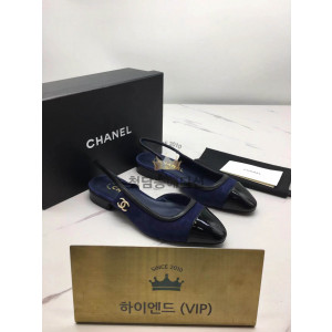 샤넬 슬링백 플랫 (컬러 네이비)